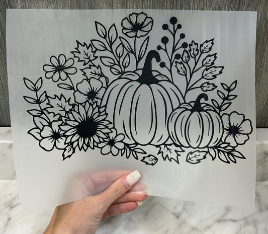 Pumpkin/Leaves Outline - 10.5"